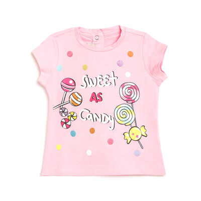 Printed Short-sleeve T-shirt Pink
